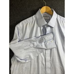 Charles Tyrwhitt Dress Shirt Mens 17 43 Blue Cotton Classic Fit Button Up